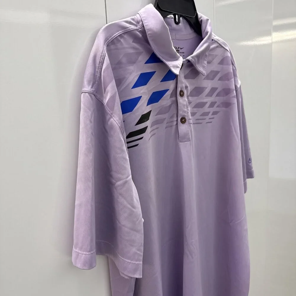Nike Golf Tour Performance Dri-Fit Polo Shirt-Purple W/ Graphic. Men's Size‎ XL